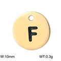 Polished 10mm golden stainless steel round pendant with engraved letter F for DIY jewelry - Letter F Gold (KLJ1383-Z)