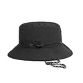 Cappello a secchiello nero ad asciugatura rapida con laccio regolabile e sottogola - Taglia Unica(Regolabile) / Nero