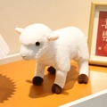 Plüschtier weißes Lamm mit braunen Hufen und lockiger Lammfellstruktur Spielzeug - 18*14cm Anhänger / Weißes Lamm