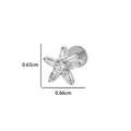 Piercing labret étoile en titane avec oxydes de zirconium hauteur de 0,63 cm - Forme d'étoile (1# Argent)