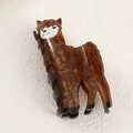 Pinza para pelo de alpaca marrón ámbar con textura de mármol y cara blanca - Alpaca / Marrón Ámbar
