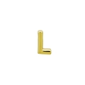 Dettaglio di un ciondolo lettera L dorata 3D con placcatura in oro 18k e finitura lucida - Lettera L (Solo ciondolo)