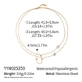 Detailed size chart for stainless steel double layer Y-necklace with zircon tassels - Golden Double Layer Round Zirconia Style (YYN025259)