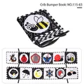 High contrast black and white insect patterns crib bumper with hanging ribbons for baby - Double Sided Bumper with Mirror Lanyard