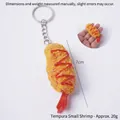 Realistic tempura fried shrimp keychain with golden crispy texture and 7cm length charm - Ketchup Breaded Tempura Small Shrimp (Keychain)