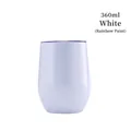 360ml white egg-shaped tumbler with rainbow finish and transparent lid - Rainbow Paint - White