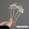 Pic à cheveux papillon doré en forme de U avec cristaux irisés et strass, taille 10x6cm - Style Vague de Strass Nœud Papillon (154#) / Or
