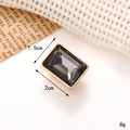 Golden earrings with dark grey square gemstone charm for DIY shoes decoration - C255 15*20 Grey Square Gem