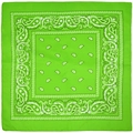 Fluorescent green paisley bandana with white classic patterns and hip hop style - Fruit Green