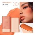 DEROL Glow Blush Multi-Stick in 2# Juicy shade for natural cheek and lip makeup - Standard Type / 02# Juicy (Warm Orange)