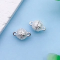 Silver urchin-shaped magnetic jewelry clasp with dual rings for DIY necklace making - Silver Ball (9mm)