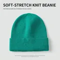 Hellgrüne Oversize-Strickmütze mit hoher Elastizität und weicher Textur für den Winter - Einheitsgröße / Aquagrün