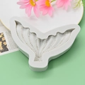 Silicone mermaid tail mold with pearl texture for cake decorating and DIY baking - Pearl Texture Fish Tail / Off-White