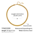 Golden braided hip-hop chain necklace in waterproof stainless steel with size specs - Woven Mesh Necklace (YYN023200)