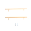 Set of 2 champagne gold T-bar cabinet handles in matte finish with mounting screws - 1 Pair Large Tray Handles (Gold)