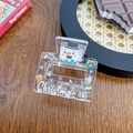 Acrylic square hair claw clip featuring festive snowman and Christmas decorations - Snowman Print (5CM)