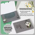Bamboo charcoal oil absorbing tissues, 100 sheets of linen wood pulp facial paper - Bamboo Charcoal Grey (Panda Pattern)