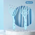Set di 2 massaggiatori per la testa blu con sfere metalliche e impugnatura - Stile Artiglio Largo con Sfera (Confezione) / Blu
