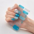 Blue ocean theme 3D nail stickers set with gold accents and DQ3-058 model patterns - Blue Tone Ocean Theme Gold Marine Life Pattern (DQ3-058)