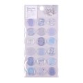 Blauwe en paarse doorschijnende lakzegel stickers met bloemmotieven en goudfolie - Oceaanblauw (AQM02)