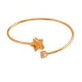 Verstelbare gouden open armband met een holle ster en een 100 talen projectie steen voor dames - KC Goud Ster Projectie Armband