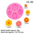 Stampo in silicone rosa per margherite con misure da 1,2 a 3,2 cm per decorazione di torte - 5# Rosa