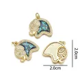 Gouden olifant hanger met turquoise glitters en kristallen, maat 2.0cm x 2.0cm - Pauwgroen