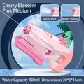 Pink electric water gun toy for kids 400ml capacity 30cm length beach pool fun - Medium 400ML Cherry Blossom Pink