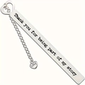 Silver stainless steel bookmark with heart charm and Thank You engraving for book lovers - Thank you for being part of my story (Heart Pendant)