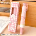 Goma retráctil en forma de bolígrafo con diseño de melocotón rosa y caja de regalo - Melocotón de Vitalidad