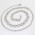 Adjustable silver metal ring chain belt with lobster clasp for women's dresses - Silver
