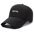 Schnelltrocknende schwarze Baseballkappe mit weißem INSPIRE-Stick und Belüftungslöchern - Verstellbar / Schwarz