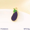 DIY purple eggplant enamel charm in gold finish for stainless steel necklaces - Eggplant (KLJ10754-ZLA)