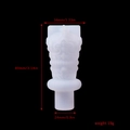 Silicone crown wine bottle stopper mold with detailed 80mm height and weight dimensions - Crown Wine Stopper Mold
