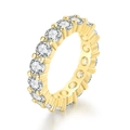 Detail of 4mm gold eternity band ring with micro-pave cubic zirconia stones - US 5 / Gold