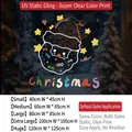 Santa Claus static window sticker with size chart from 40cm to 120cm for holiday decor - Small (40*45CM) / Multicolor Santa Claus