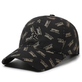 Black baseball cap with gold SPORT print and raised AR embroidery on front - Adjustable / Black