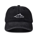 Black washed cotton baseball cap for kids with white Big Bro mountain embroidery - One Size / Black-BIG BRO