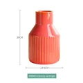 Glossy orange ceramic vase with vertical ridges for modern home decor, 20cm height - Large / Bright Orange