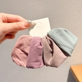 Set of four velvet elastic hair ties in pastel pink, purple, beige, and light blue colors - Set of 4 / 3# Morandi Colors