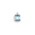 18K gold plated stainless steel pendant featuring a rectangular light blue gemstone - December (Blue) / Steel