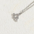 Elegant silver butterfly pendant necklace with sparkling cubic zirconia on a cable chain - Hollow Butterfly Zirconia White Gold