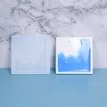 Square silicone mold for DIY resin coasters featuring realistic blue wave ocean patterns - Style 04