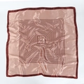 Elegant 90x90cm pink and burgundy leopard print satin square scarf in a vintage geometric design - Dark Red Stripes