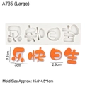 Orange Happy Birthday silicone fondant mold for cake decorating and DIY baking - 4# Chinese Birthday Greeting Large / Gray