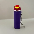 Purple silicone tumbler keychain charm for lip balm storage with metal clip - 03 Red & Purple