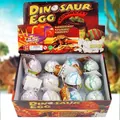 Hatching dinosaur egg toy set with 12 pieces featuring white crackle finish in display box - Extra Large White Crack Style (12 PCS)