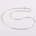 Minimalist paperclip chain necklace in silver finish with lobster clasp closure - 60CM / Steel
