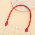 Pair of red round leather handbag handles with teardrop ends and pre-drilled holes - Red / 40cm*1.6cm