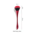 Red and black nail dust brush model 08 Gem Red with 15cm matte metallic handle - No. 8 (Gem Red)